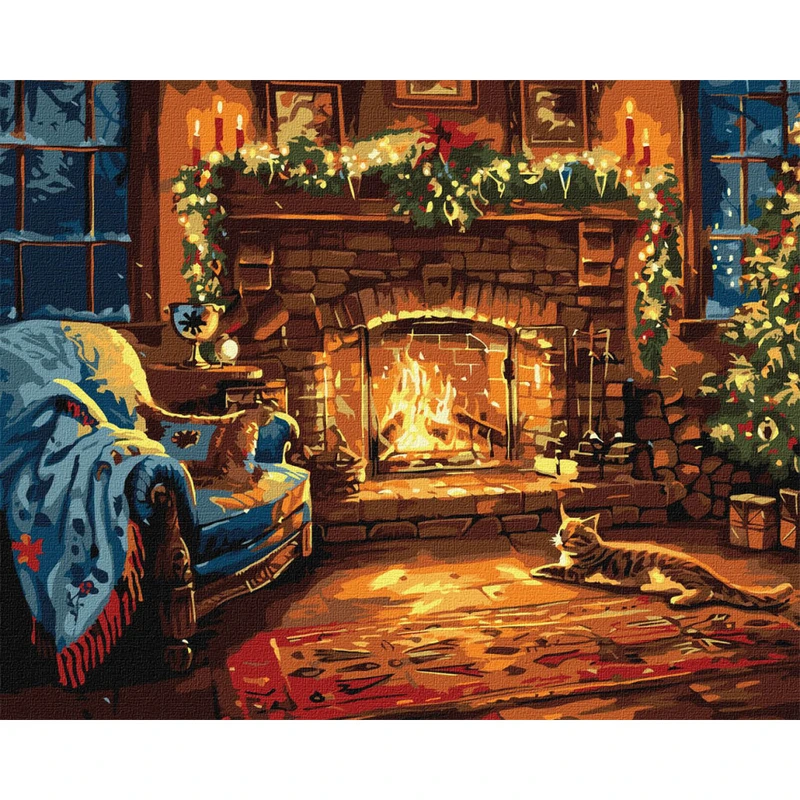 Картина за номерами "Святковий камін" KHO6663, 40х50 см
