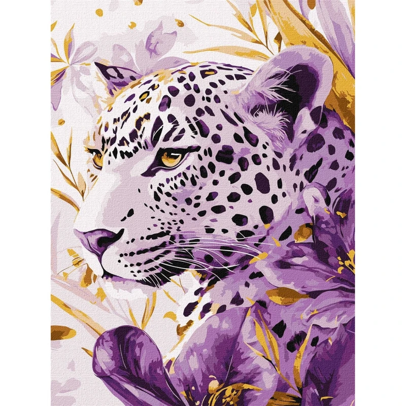 Картина за номерами "Лілова хижачка" KHO6728 з металізованими фарбами 30х40 см