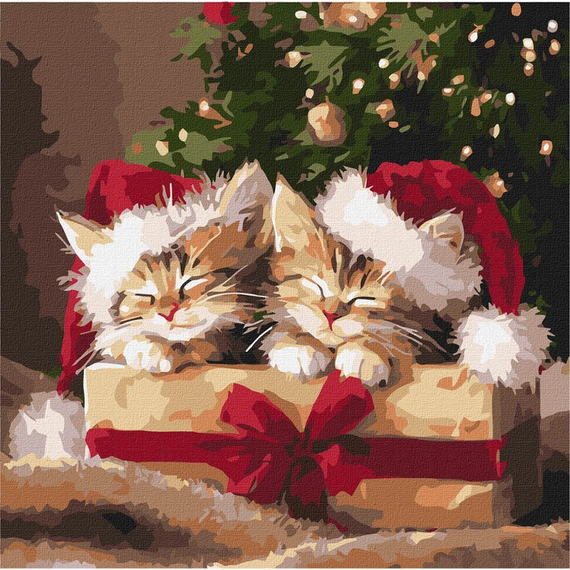 Картина за номерами "Пухнасті подарунки" KHO6827, 40х40 см