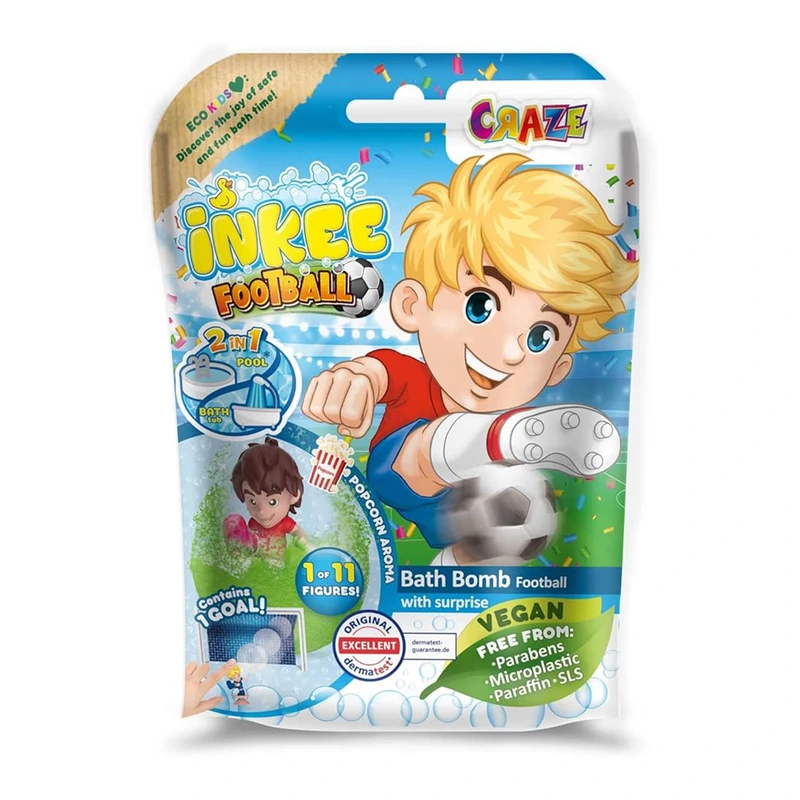 Ароматна бомбочка для ванни з іграшкою Inkee - ФУТБОЛ (у диспл., в асорт.) — Inkee