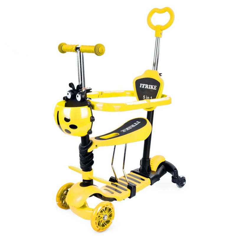 Самокат дитячий 3-х колісний 5 в 1 JR3-101-Y, до 25 кг — iTrike