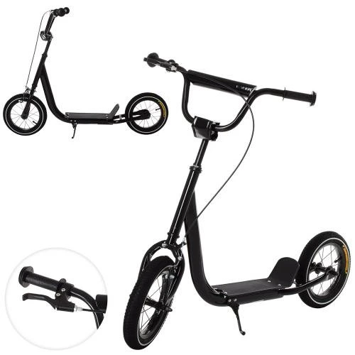 Самокат великі два колеса SR 2-046 з ручним гальмом  Чорний