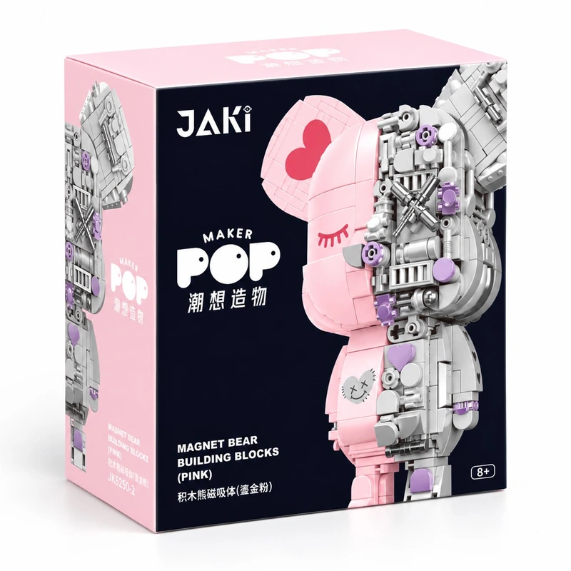Конструктор JAKI серії "Кіберпанк ведмедики" - МАГНІТНИЙ ВАЙБ (рожевий) — JAKI