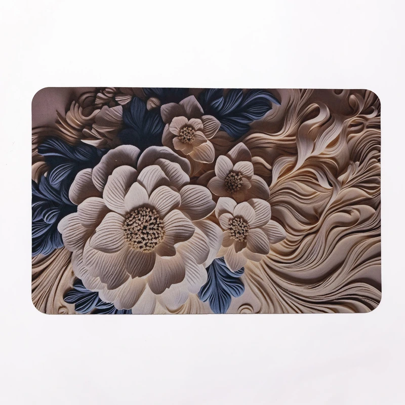 Антиковзний 3D килимок для ванної кімнати з м'якого діатоміту 38×58(см) вологопоглинаючий килимок для будинку ванни душу і туалету HP-42-64