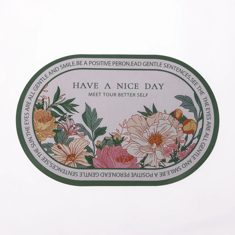 Діатомітовий овальний килимок для дому Have A Nice Day 38×58 (см) вологопоглинальнючий килимок для кухні ванни та туалету HP-42-59