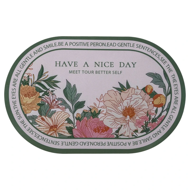 Діатомітовий овальний килимок Have A Nice Day 38×58 (см) вологопоглинальнючий HP-42-59 — Jiamat