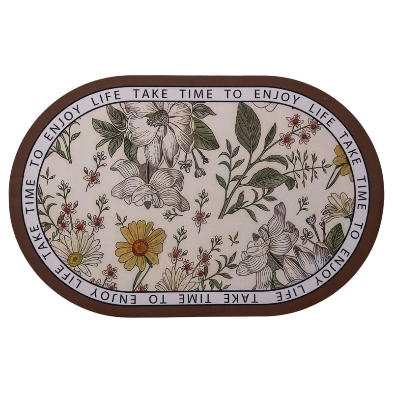 Килимок діатомітовий Floral Oval 58*38 см універсальний овальний HP-42-50 — Jiamat