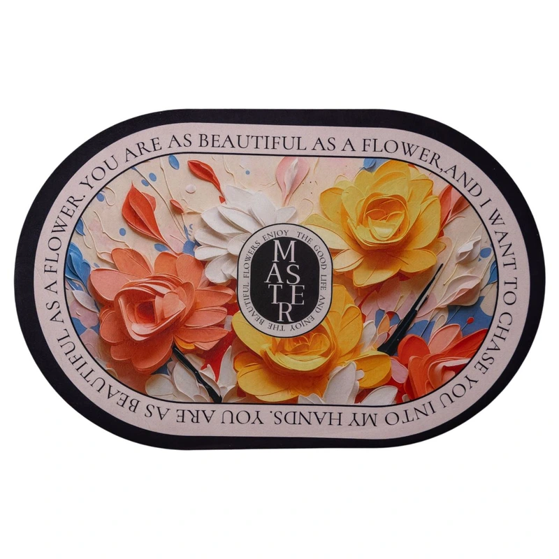 Килимок діатомітовий універсальний BEAUTIFUL FLOWERS 58*38 см з ефектом 3-D HP-42-55 — Jiamat