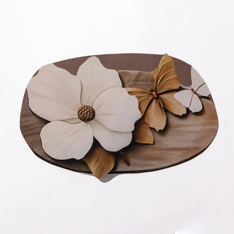 Килимок для ванної кімнати з 3D-ефектом Petal Relief 38*58 см діатомітовий Коричневий HP-42-35