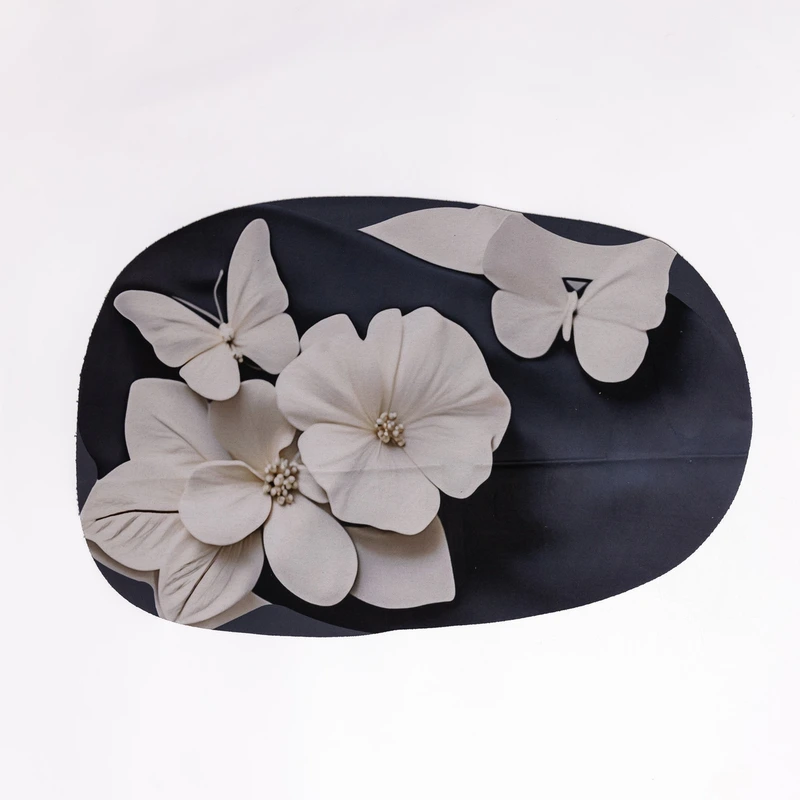 Килимок для ванної кімнати з 3D-ефектом Petal Relief 38*58 см діатомітовий Чорний HP-42-38