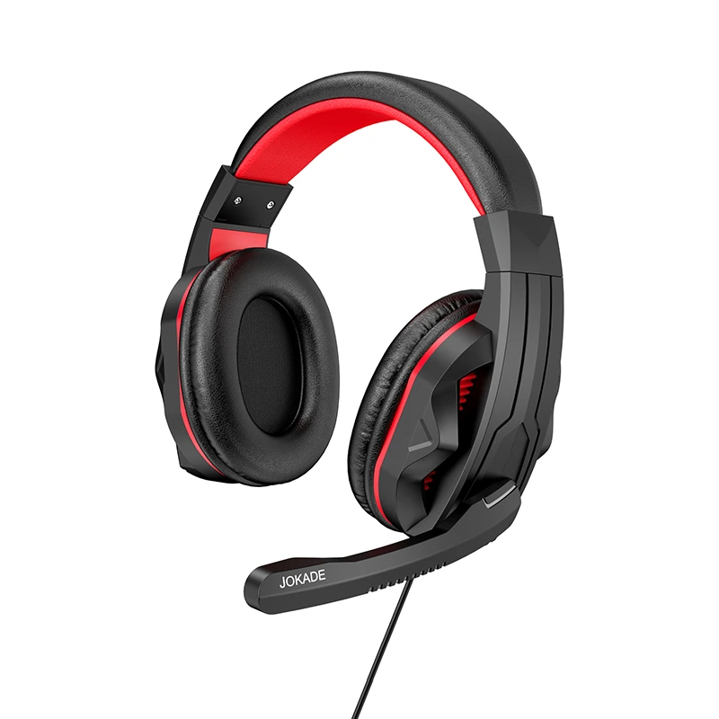 Навушники накладні з мікрофоном Jokade JD013- чорно-червоний