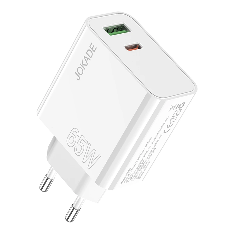 Мережевий зарядний пристрій Jokade JB045 (USB/USB-C/65W)- білий