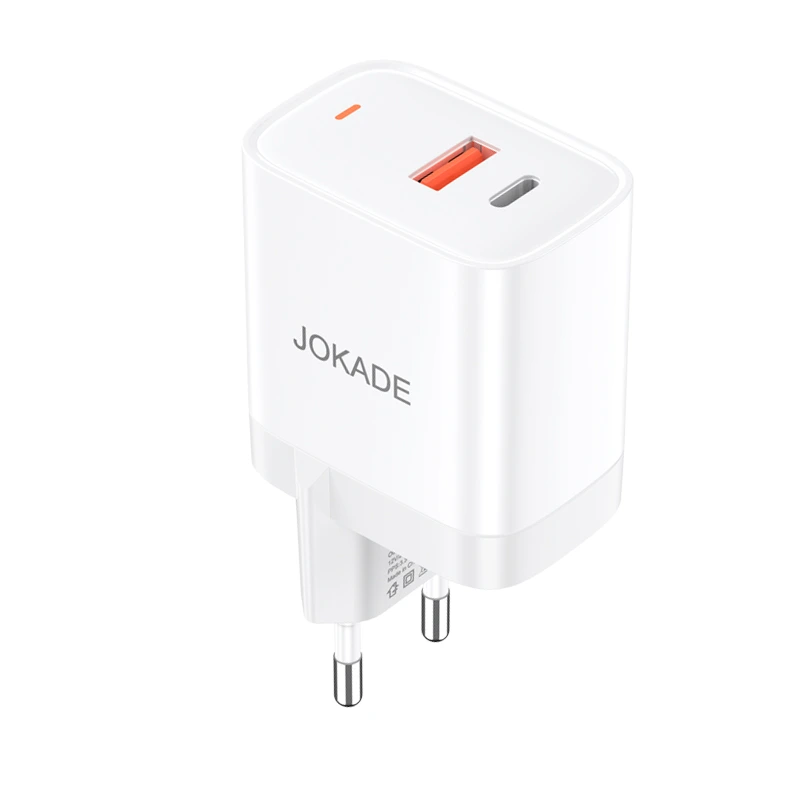 Мережевий зарядний пристрій Jokade JB081 (USB/USB-C/30W/QC3.0)- білий