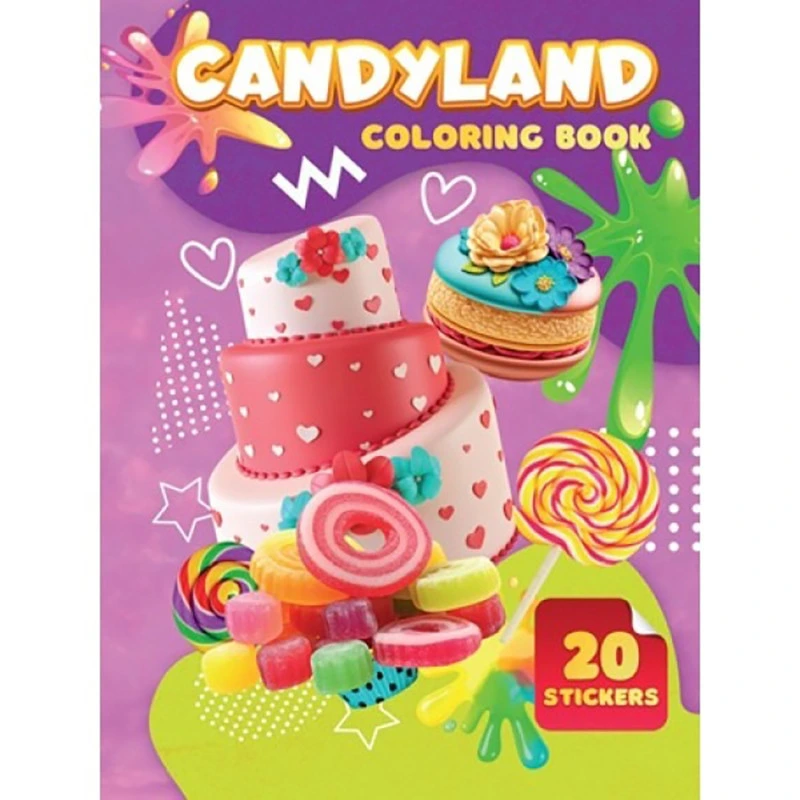 Дитяча розмальовка Candyland А06012506, 20 наліпок А4 — Jumbi