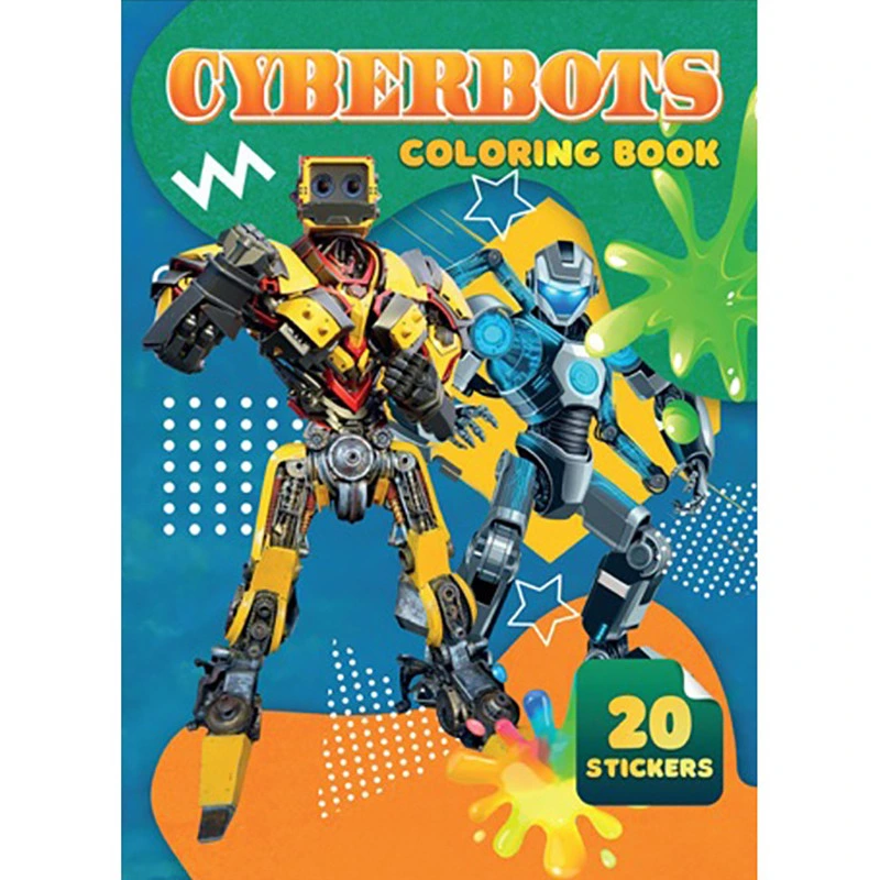 Дитяча розмальовка Cyberbots А06012501, 20 наліпок А4 — Jumbi