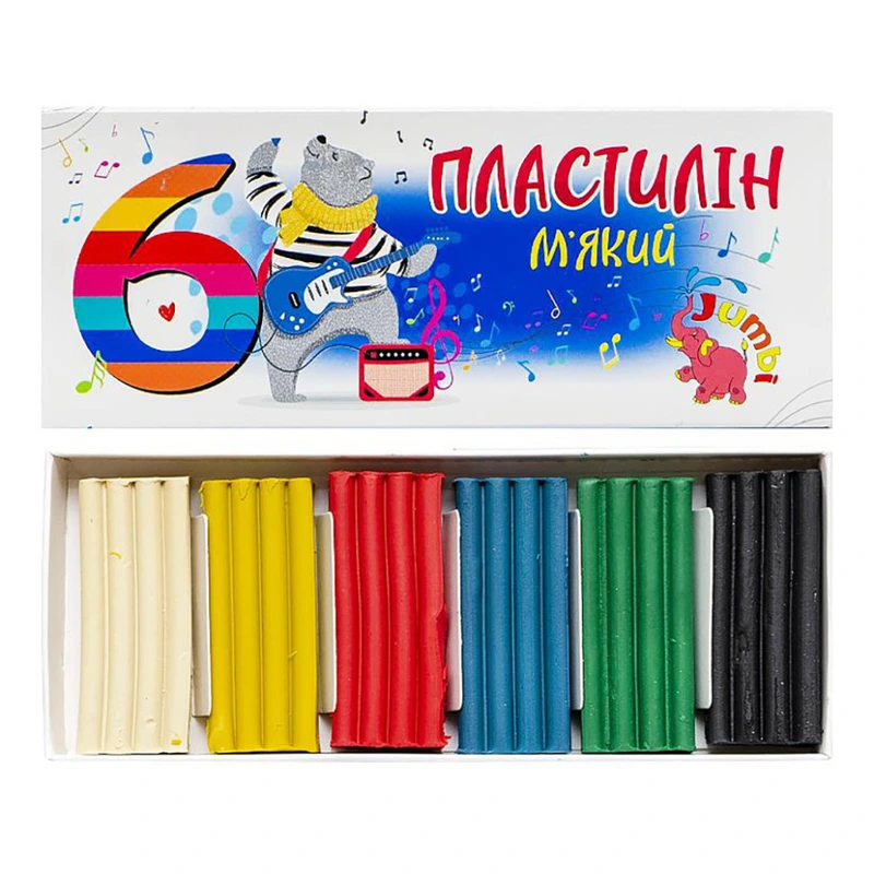 Набір для творчості Пластилін КТ 230601, 6 кольорів, 108 грам — Jumbi