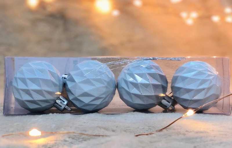 Набір кульок, 4 шт, 4 см, пластик, колір білий