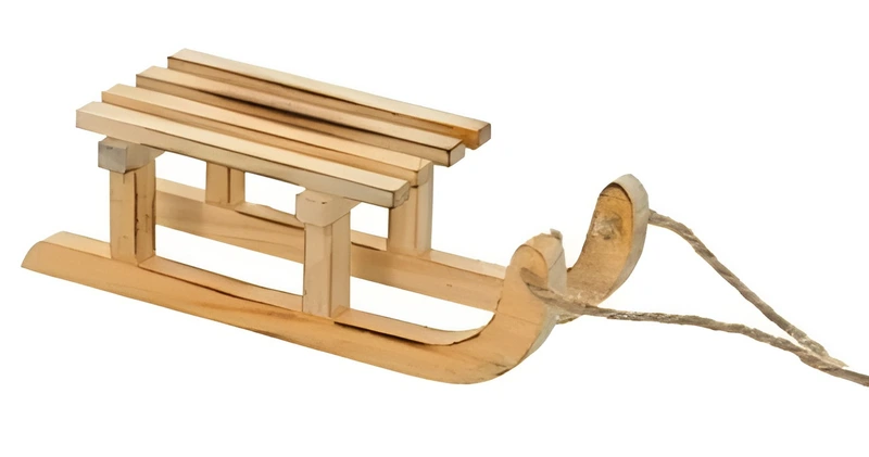 Дерев'яна декорація Jumi "Новорічні санчата", 15 см