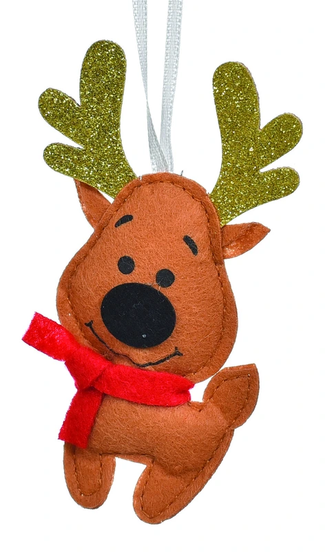 Підвіска новорічна "Олень" Jumi, текстиль, 10 см, мідний