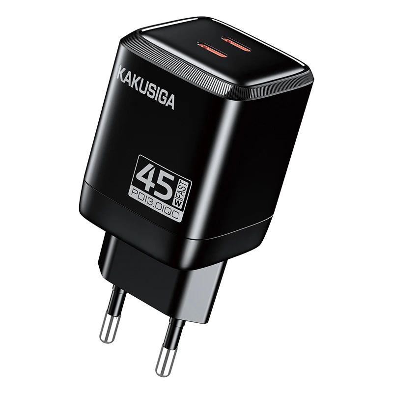 Мережевий зарядний пристрій Kakusiga KSC-1604 (2USB-C/45W)- чорний