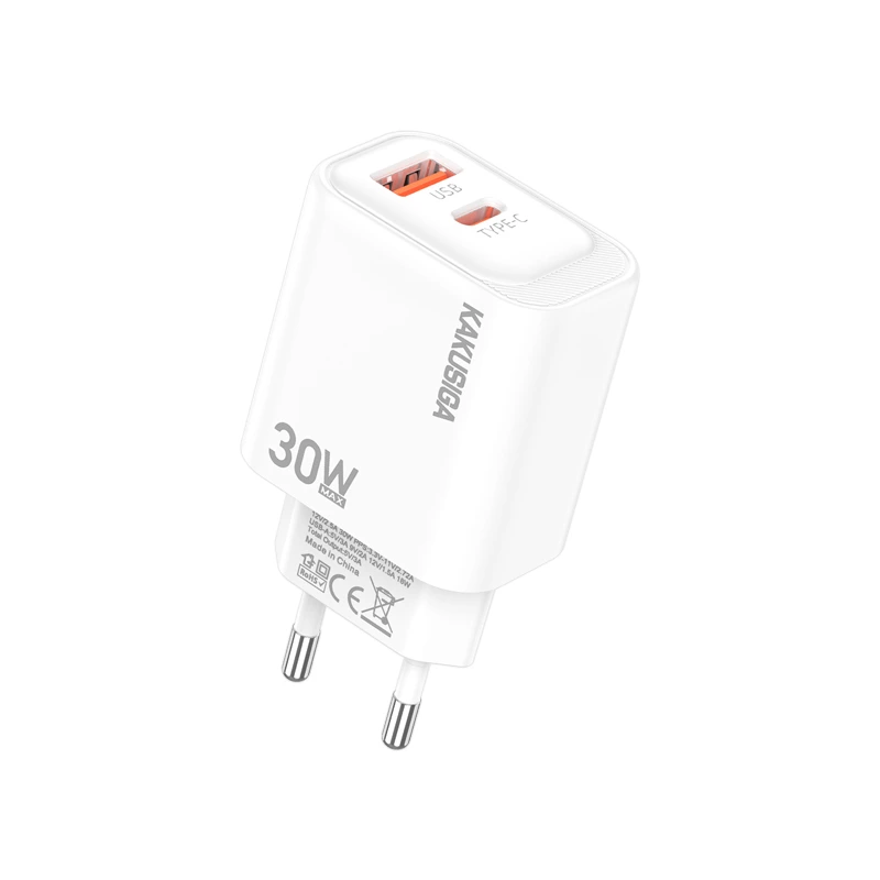 Мережевий зарядний пристрій Kakusiga KSC-1667 (USB-C/USB/30W)- білий