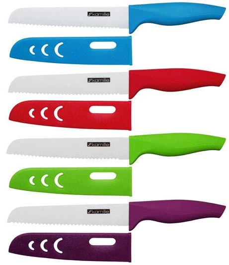 Ніж керамічний Kamille Miracle Blade для хліба 15см + чохол кольоровий