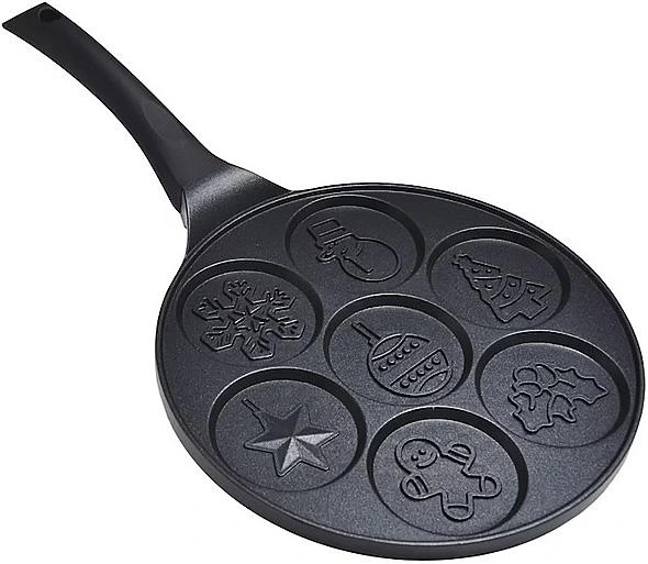 Сковорода індукційна Kamille "Різдвяна" Ø26см для оладок, з антипригарним покриттям