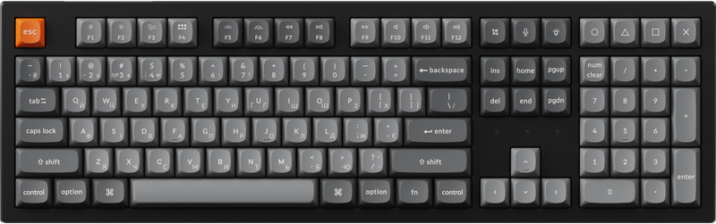 Клавіатура бездротова Keychron K10 Max Keychron Super Banana Switch Black RGB (K10M-H4-UA)