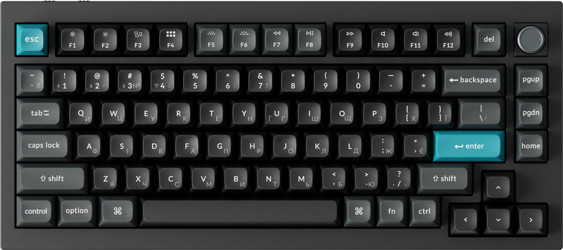 Клавіатура бездротова Keychron Q1 Ultra Keychron Red Switch Black RGB (Q1U-M1-UA)