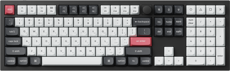 Клавіатура бездротова Keychron Q6 HE Magnetic Switch Black RGB (Q6H-M1-UA)