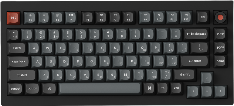 Клавіатура дротова Keychron V1 8K Keychron Super Red Switch Black RGB (V1W-D1-UA)