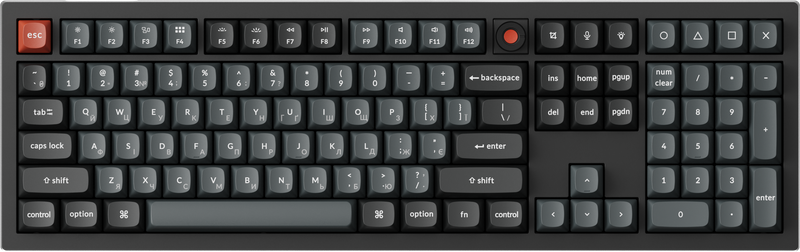 Клавіатура дротова Keychron V6 8K Keychron Super Red Switch Black RGB (V6W-D1-UA)