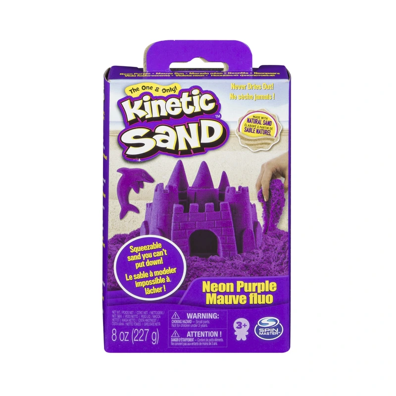 Пісок для дитячої творчості KINETIC SAND NEON (фіолетовий, 227г) — Kinetic Sand