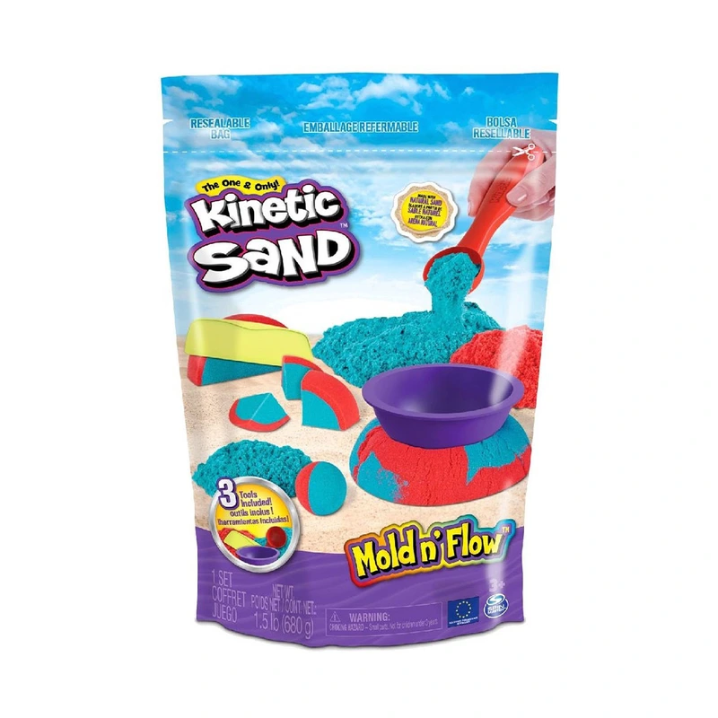 Набір піску для дитячої творчості - KINETIC SAND БАРВИСТИЙ ДУЕТ (2 кольори, 680 g, аксес.) — Kinetic Sand