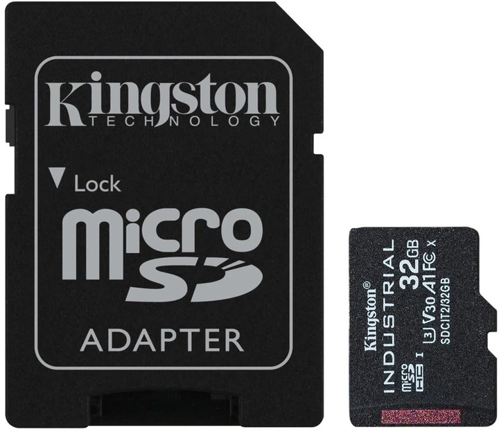 Карта пам'яті microSDHC (UHS-1 U3) Kingston Industrial 32Gb class 10 V30 А1 (adapter SD)