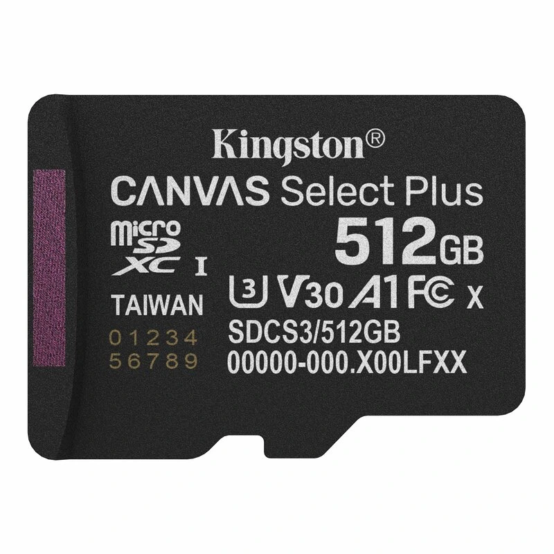 Карта пам'яті microSDXC (UHS-1 U3) Kingston Canvas Select Plus Gen3 512Gb class 10 А1 V30 (R-150MB/s) — Kingston