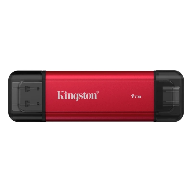 Портативний SSD Kingston Dual USB-A/C 1TB Dual Portable 1050MB/s USB 3.2 Gen 2 Red/Black — Kingston