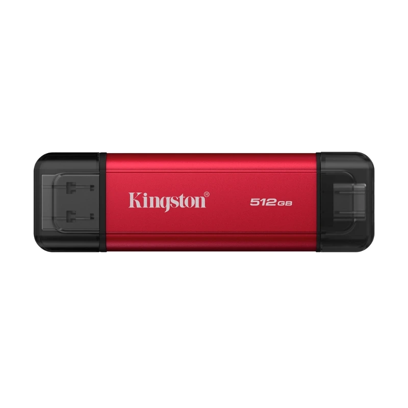 Портативний SSD Kingston Dual USB-A/C 512GB Dual Portable 1050MB/s USB 3.2 Gen 2 Red/Black — Kingston