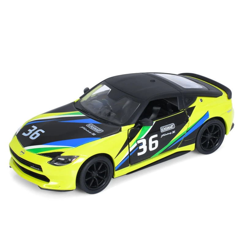 Машинка інерційна 2023 Nissan Fairlady Z KT5443WF(Yellow) 1:36, 12 см, відчиняються двері