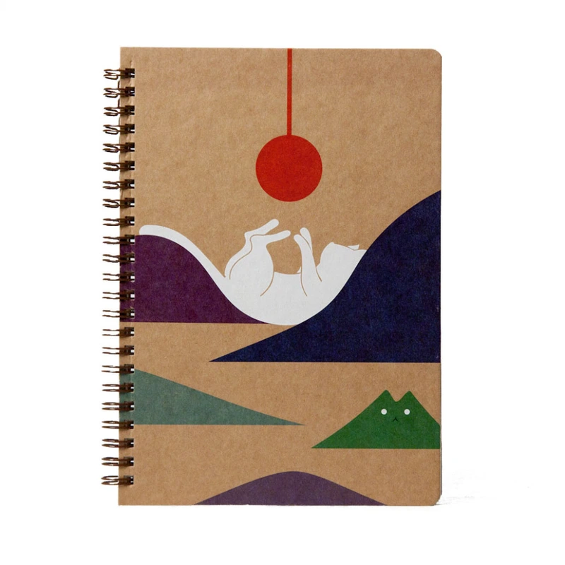 Блокнот "Кіт та сонце" еко крафт-картон 11134-KR формат А5 на пружині — Kiri sketch