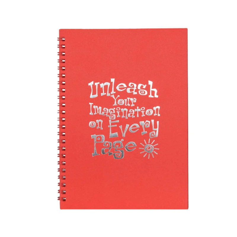 Скетчбук "Дай волю своїй уяві" 13102-KR з червоними листами, А5, на спіралі — Kiri sketch