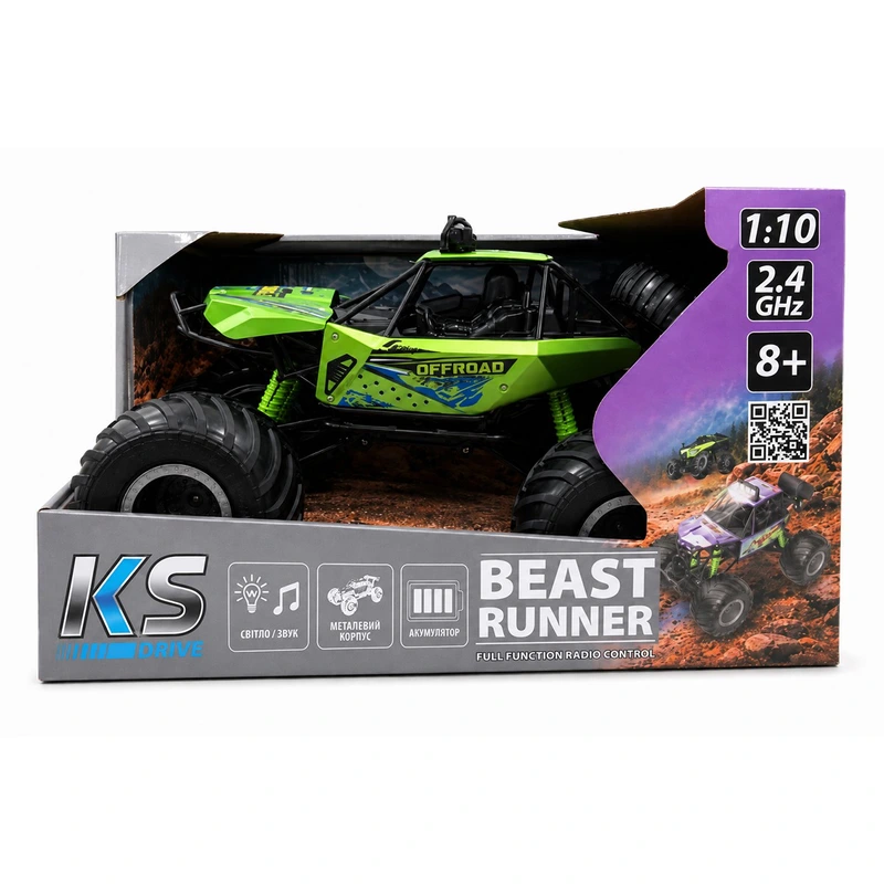 Автомобіль KS DRIVE на р/к - BEAST RUNNER (2.4 GHz, акум. 7.4 V, зелений)
