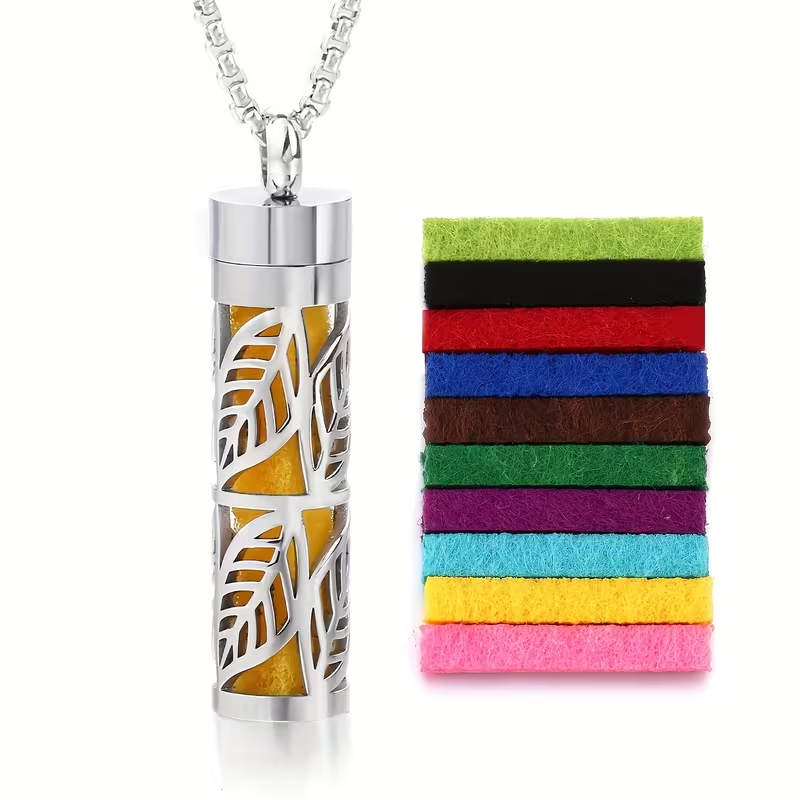 Аромакулон-підвіска, кулон для ароматерапії з набором кольорових фетрових вкладок (des4)