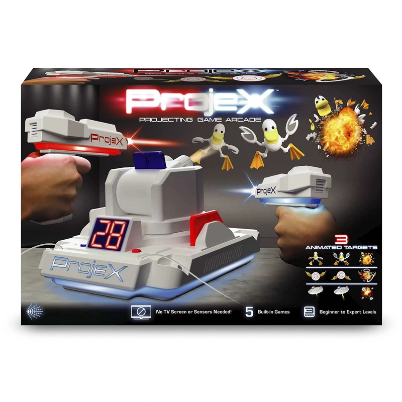 Ігровий набір для лазерних боїв - ПРОЕКТОР LASER X ANIMATED (2 ігр. бластери, 3 слайда-цілі) — Laser X