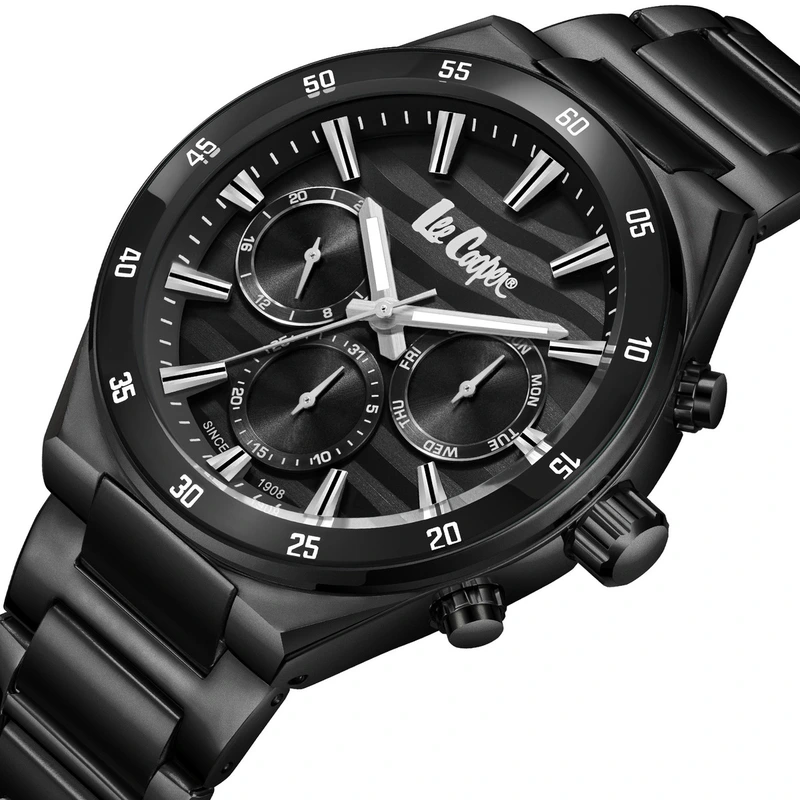 Чоловічий водостійкий годинник Lee Cooper Hit Black