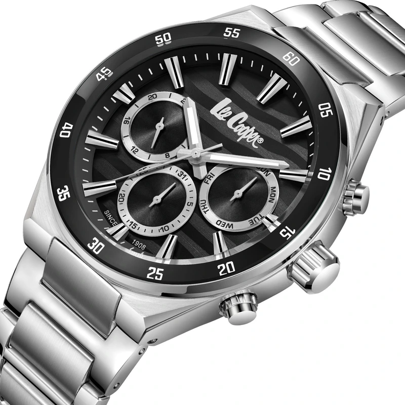 Чоловічий водостійкий годинник Lee Cooper Hit Silver