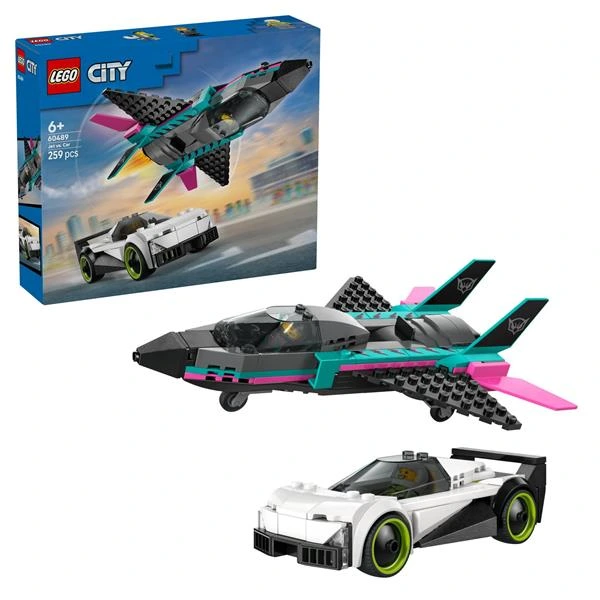 Конструктор LEGO City Реактивний літак проти автомобіля 259 Деталей (60489)