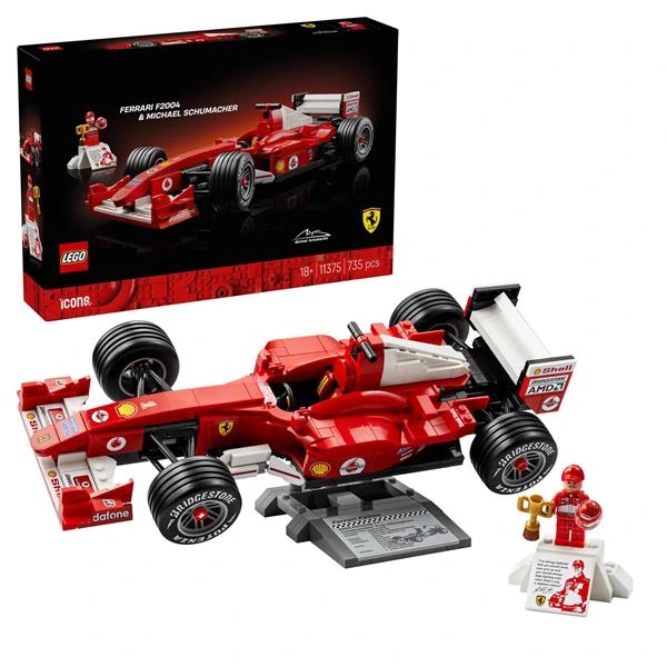 Конструктор LEGO® Icons Ferrari F2004 та Michael Schumacher 735 деталей (11375) — LEGO