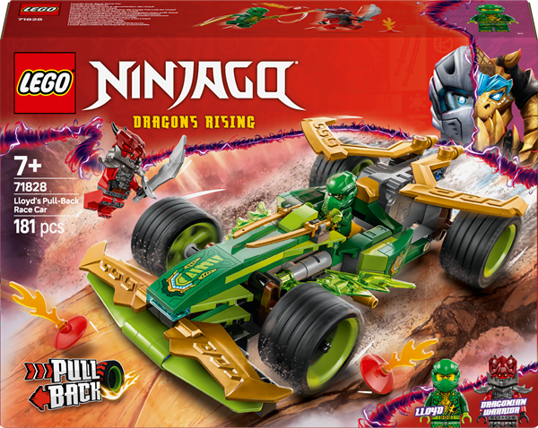 Конструктор LEGO NINJAGO Автомобіль для перегонів Лойда з інерційним двигуном 181 деталь (71828)