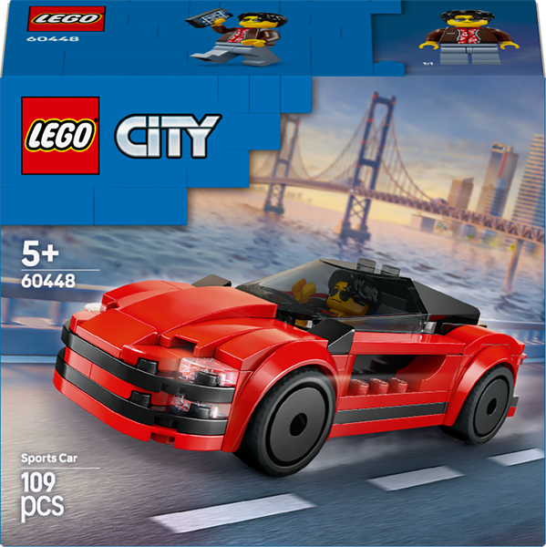 Конструктор LEGO City Червоний спортивний автомобіль 109 деталей (60448) — LEGO